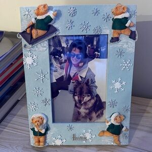 Harrods Light Blue Teddy Bear Snowflake Frame